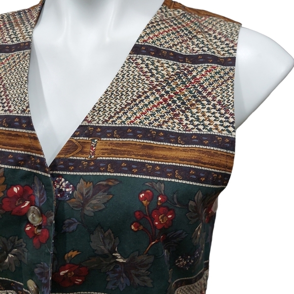Vintage TALBOTS Women’s Peasant Vest Size S Fall Winter Theme 90s Prairie Casual - Picture 6 of 9